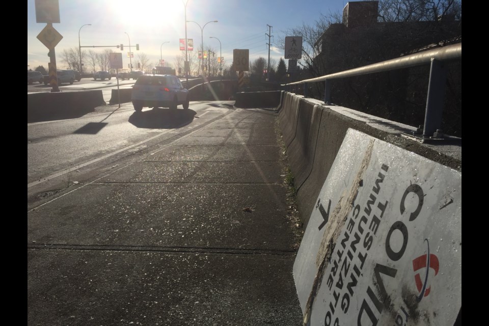 Drive-through COVID-19 testing centre in Port Coquitlam on Dec. 20, 2021.