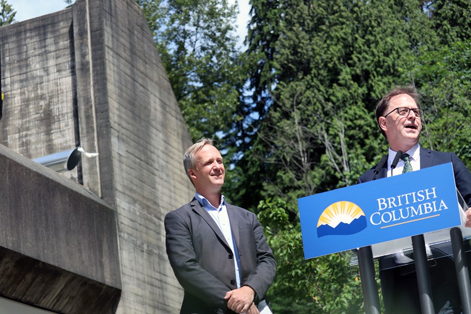Port Moody-Coquitlam MLA Rick Glumac (left) and B.C. health minster Adrian Dix announced the official completion of Eagle Ridge Hospital's new $37.5-million emergency room on July 5, 2022.