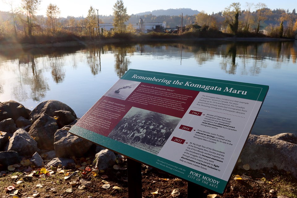 A new interpretive sign at Rocky Point Park in Port Moody tells the story of the Komagata Maru, a ship laden with immigrants from India that was denied docking in Canada in 1914.