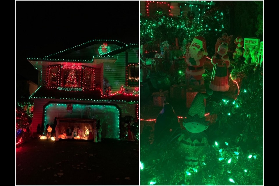 This Coquitlam home on Caliente Place is full of red and green lights, as well as multiple displays that offer something for all holiday revellers.