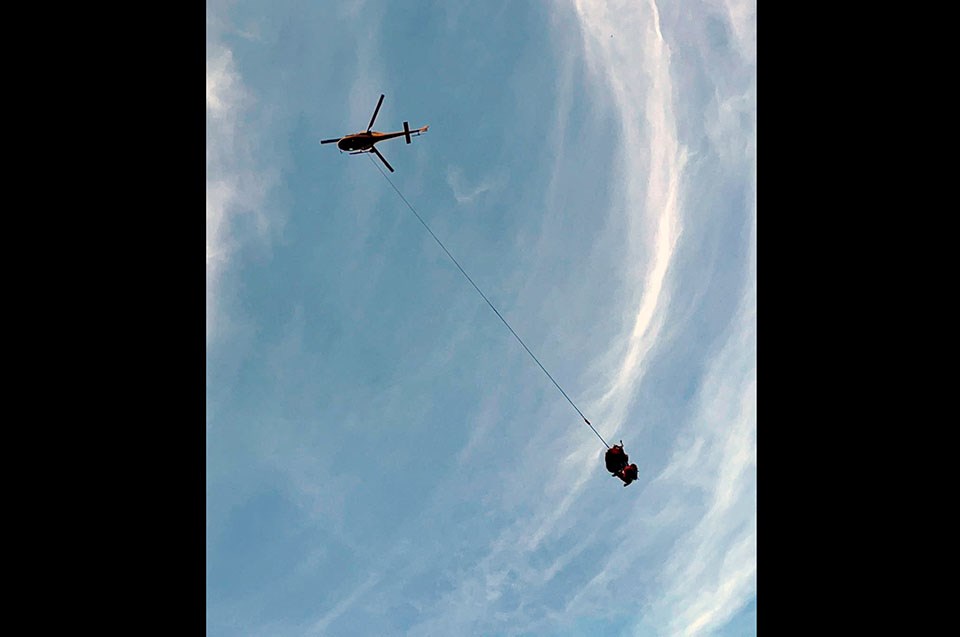 Coquitlam Search and Rescue (SAR) helped Ridge Meadows SAR rescue a seriously-injured hiker on Aug. 10, 2021, in Golden Ears Park.