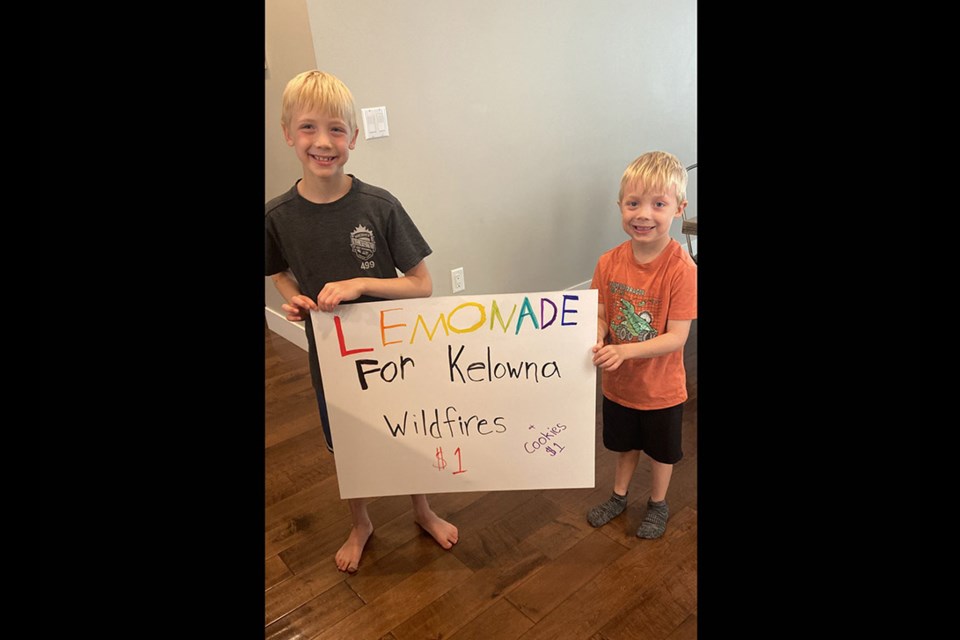 These two Port Coquitlam kids sold lemonade to help victims of the Kelowna wildfire.