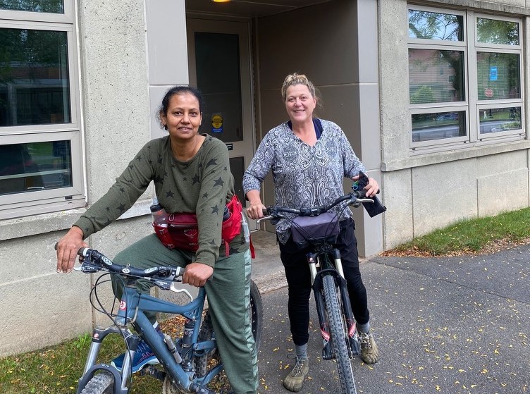 Ivy Rajan, and her friend, Rose, visited Mt. Holyoke College in Massachusetts where they went to college 35 years ago. The bikes they are riding in the photo were stolen from the 3500 block of Forst Avenue in Coquitlam on Oct. 26.