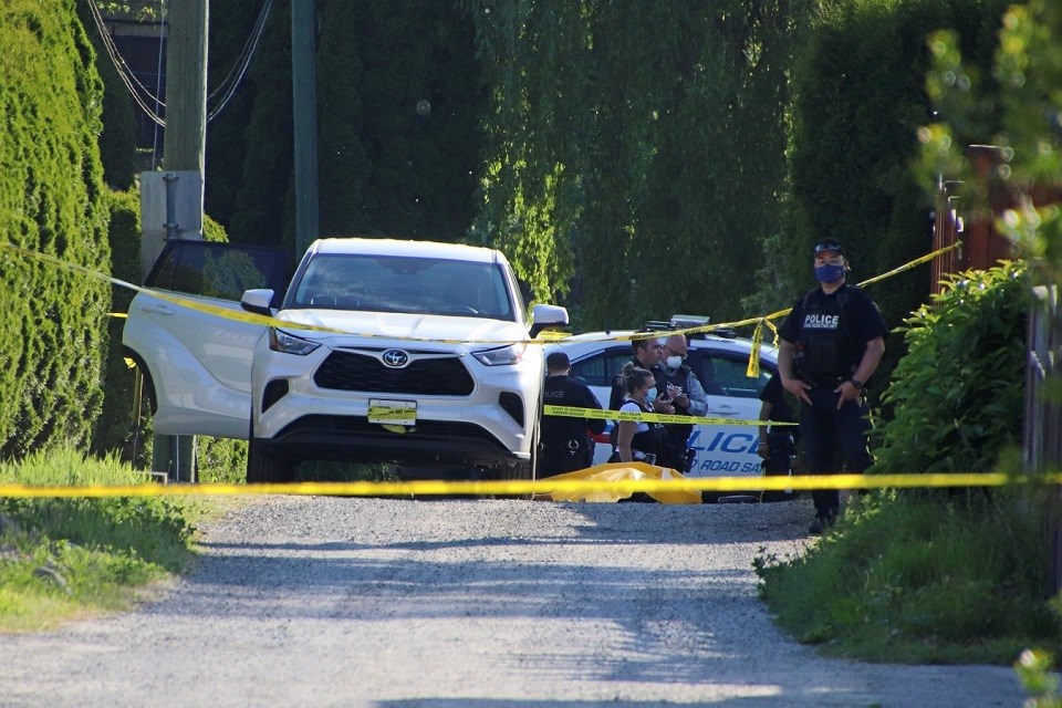 Coquitlam RCMP investigate a fatal shooting in the Maillardville area on May 22, 2021.