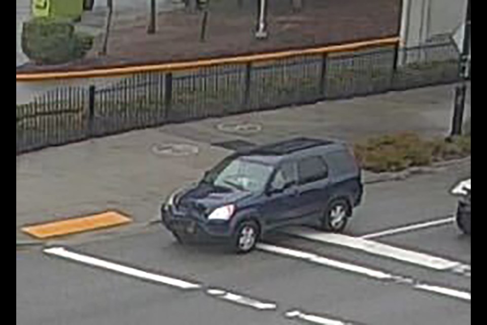RCMP are looking to identify the driver of this vehicle of a Coquitlam hit-and-run that damaged a section of metal meridian fencing along Pinetree Way on June 9, 2023.