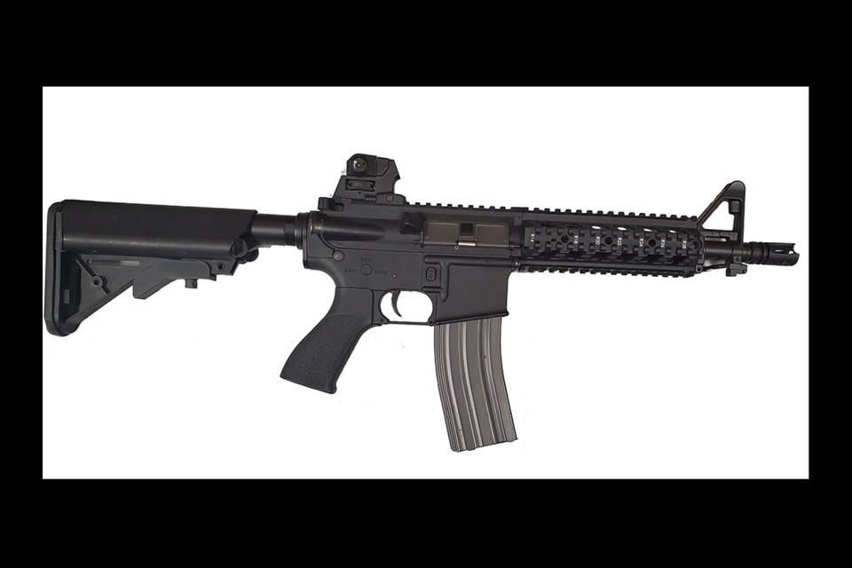 A group of youth were seen with what turned out to be imitation firearms near Coquitlam's Como Lake Park on Nov. 9, 2022, including one that looked like an assault-style rifle seen here.
