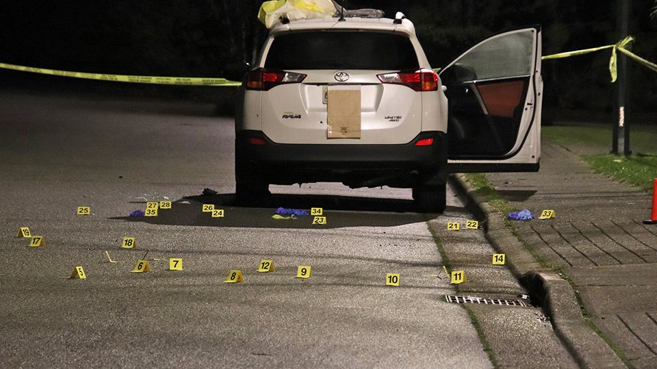 A nine-year-old was unharmed after his father was shot and injured in what may have been a targetted shooting in Coquitlam's Westwood Plateau neighbourhood on Dec. 4, 2021.
