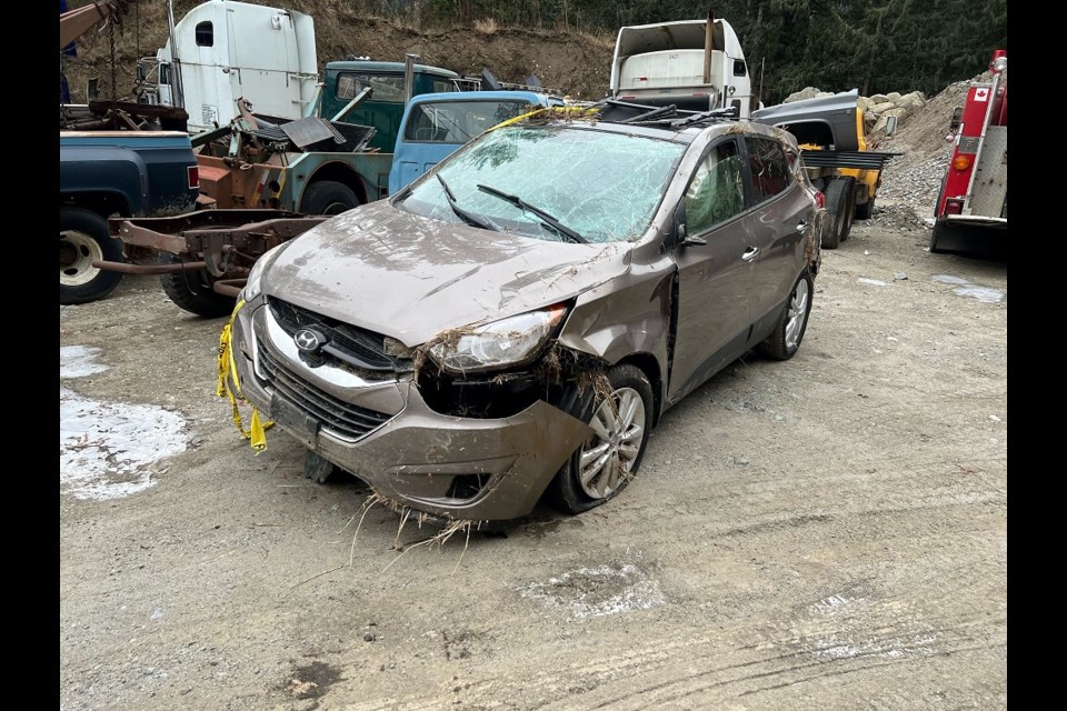 The vehicle belonging to missing Coquitlam resident Jodine Millar was found unoccupied after it crashed off Highway 1 near Abbotsford on Nov. 28, 2022, two days after she was last seen.