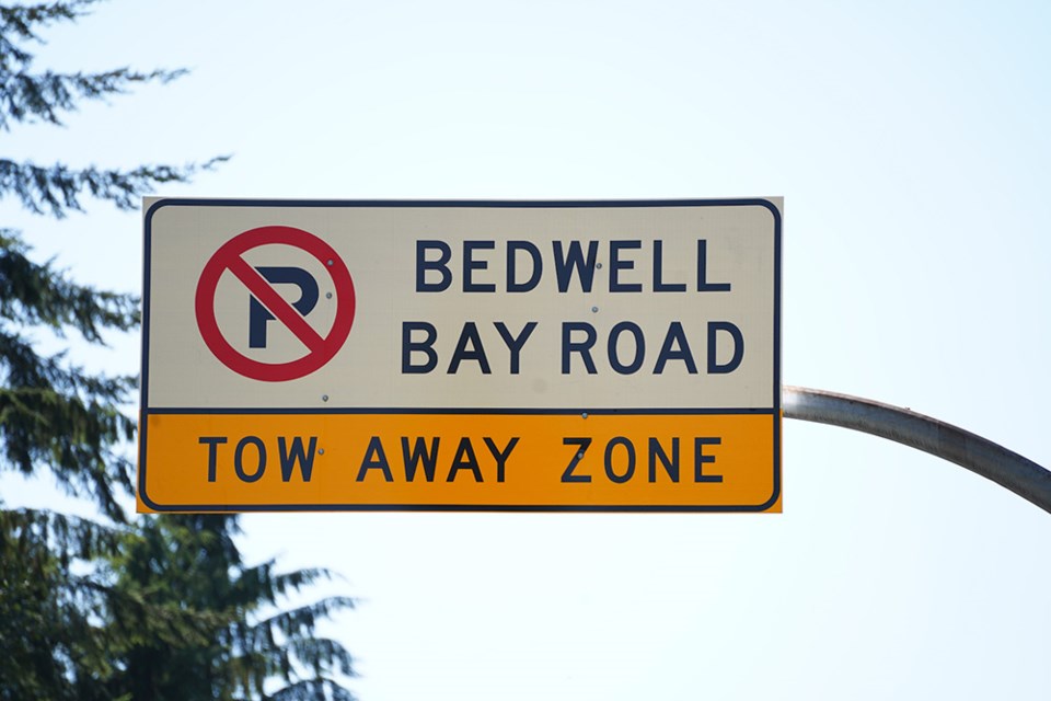 PortMoodyPoliceSasamatLakeAugustLongWeekend2022BedwellBayRoad