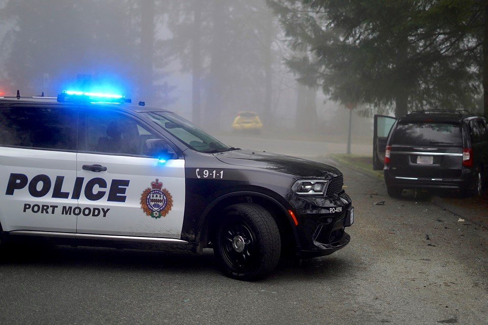 The driver of a stolen vehicle has yet to be found after they fled on foot from a collision on McGill Drive in Port Moody the morning of Jan. 26, 2022.