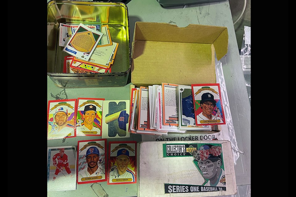 A collection of sports cards was believed to be stolen from somewhere in the Lower Mainland after it was found at a Surrey home while police conducted a suspicious person's investigation in April 2021.