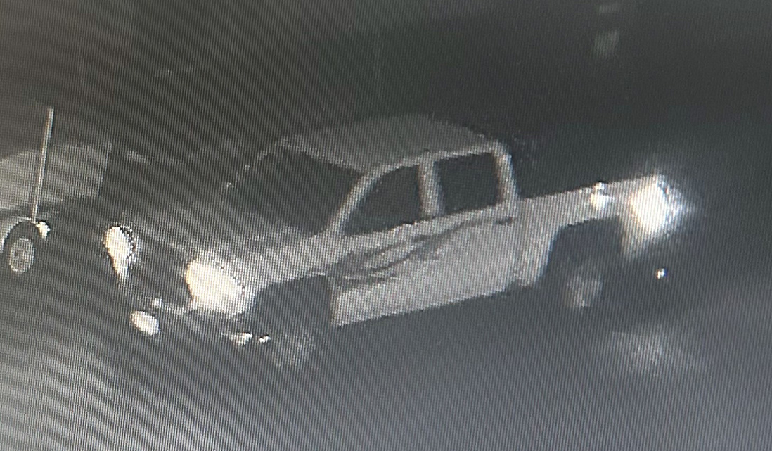 pick up truck with flames