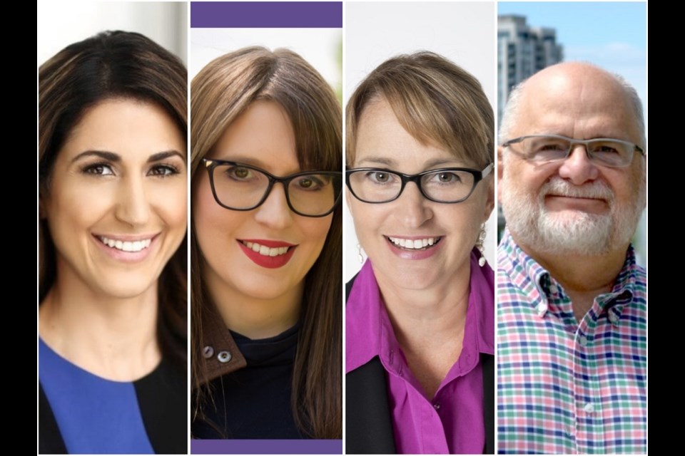[From left to right in alphabetical order] Coquitlam-Port Coquitlam candidates for the 2021 federal election: Katerina Anastasiadis (Conservative), Kimberly Brundell (People's Party of Canada), Laura Dupont (NDP) and incumbent Ron McKinnon (Liberal).