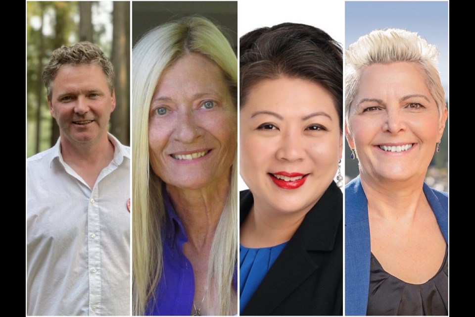 [From left to right in alphabetical order] Port Moody-Coquitlam candidates for the 2021 federal election: Will Davis (Liberal), Desta McPherson (People's Party of Canada), incumbent Nelly Shin (Conservative) and Bonita Zarrillo (NDP).