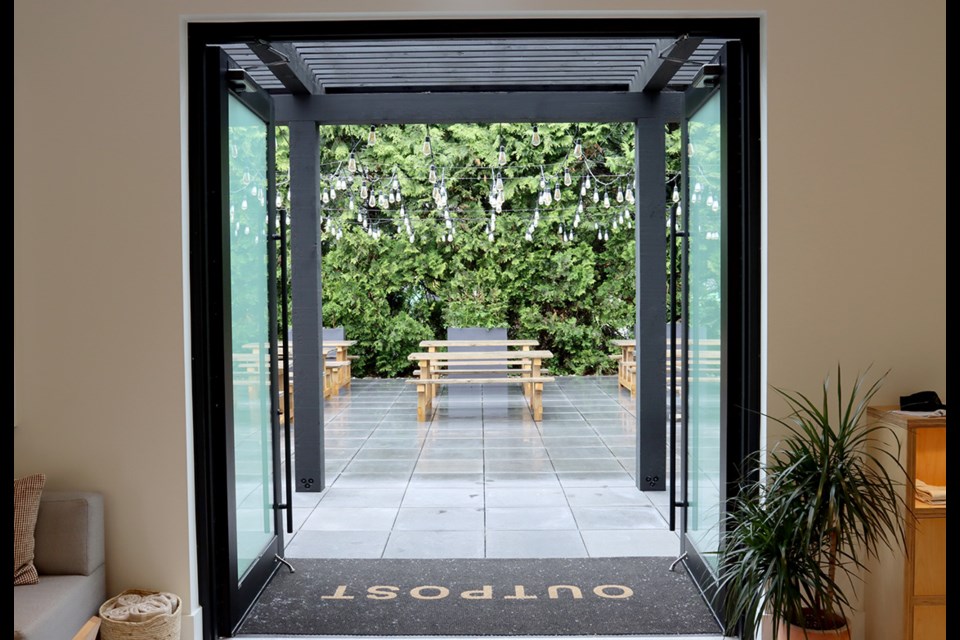 Marcon's new Outpost community hub in Port Moody features a 1,200 sq. ft. outdoor patio.