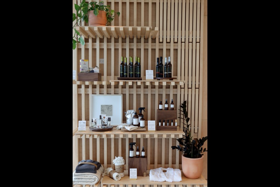 Displays at Oupost show off curated local products.