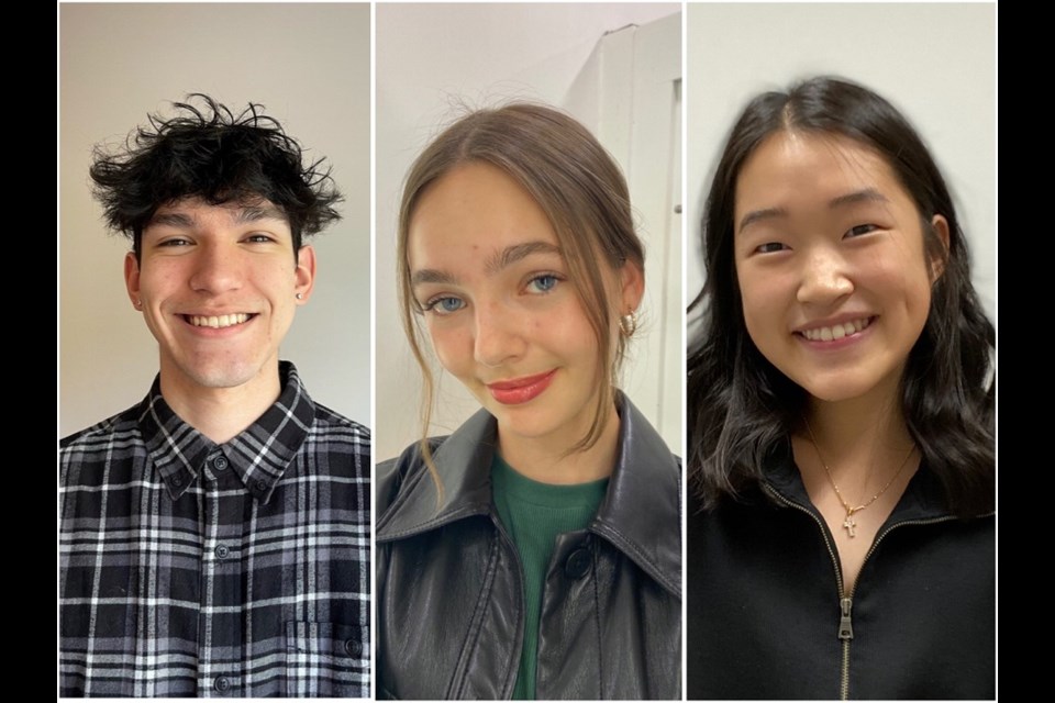 [From left to right] Ethem Gulseren, Katya Kubyshkin and Gaeun Nam are students from the Tri-Cities that have each earned a special scholarship upwards of $40,000 for post-secondary studies.
