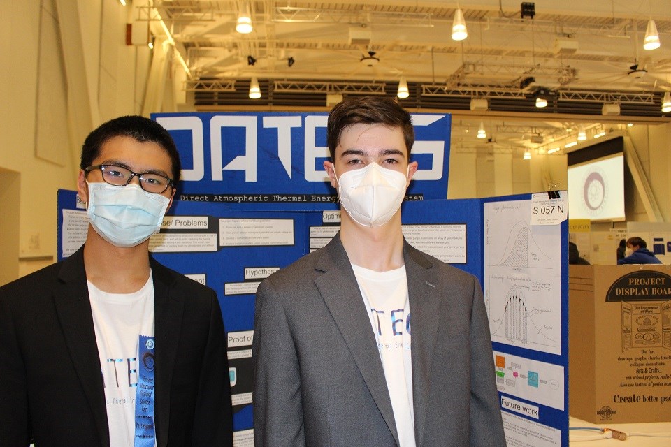 Joseph Chiao and Joseph Goyder of Centennial Secondary took home the silver medal in their category at the 2022 Greater Vancouver Regional Science Fair.