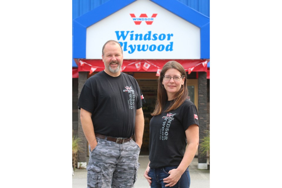 Rob Grant and Nicole Parson of Windsor Plywood. 