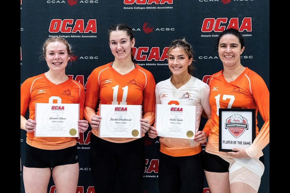 Coquitlam's Anika Gatto was named Mohawk College's 2022-23 female athlete of the year after setting a new school record for most digs in a single women's volleyball season (262).