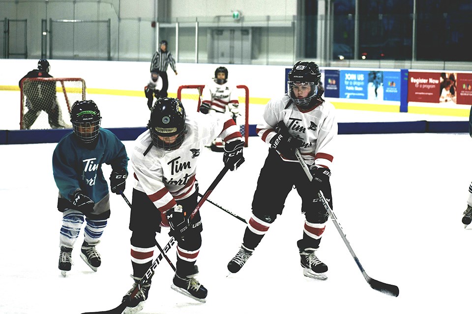 Timbits minor hockey in the new rink at Port Coquitlam Community Centre (PCCC).