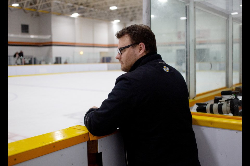 Coquitlam Express general manager Tali Campbell keeps an eye on the team's spring identification camp in Abbotsford.