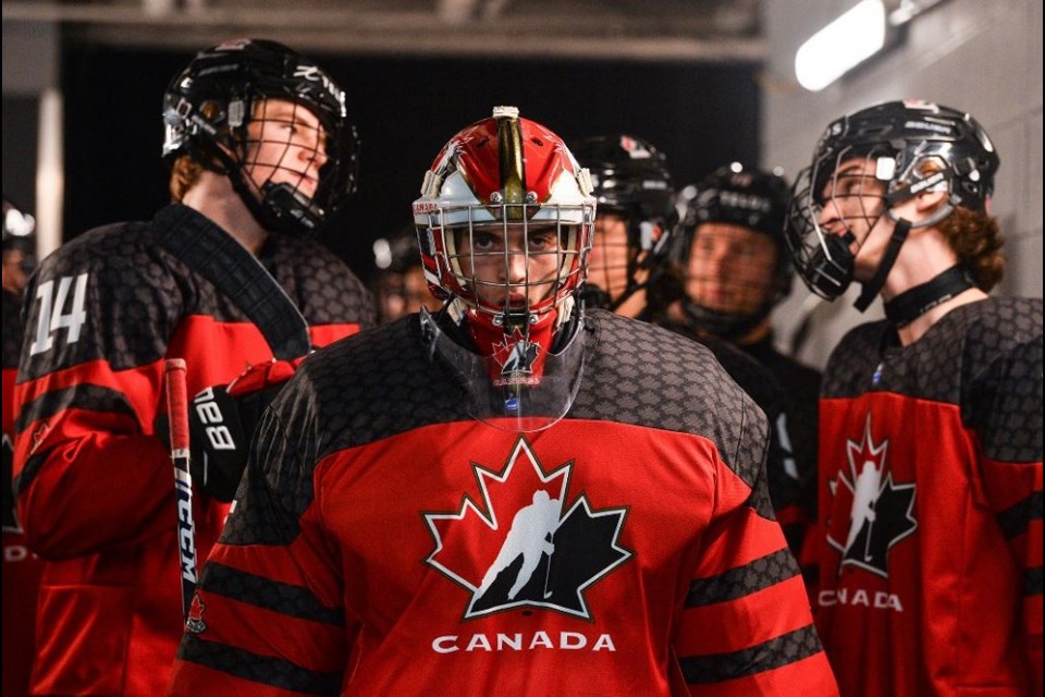 Coquitlam's Thomas Milic represented Canada between the pipes at the 2022 IIHF men's U18 world championships.