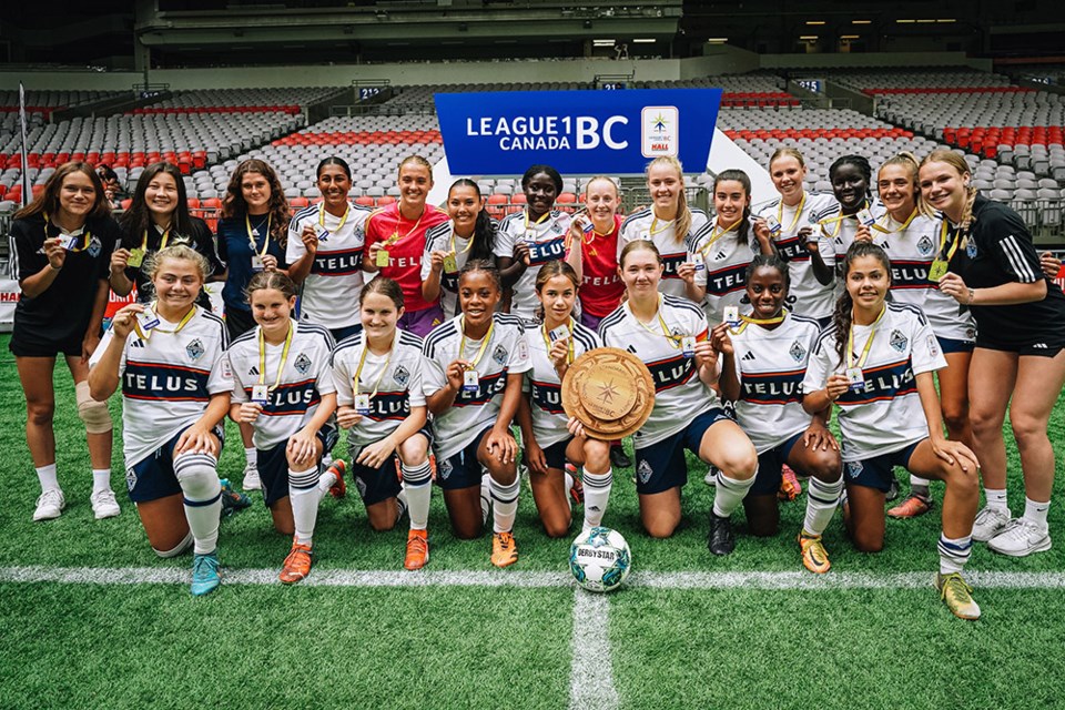 Vancouver Whitecaps FC Girls Elite, which includes four Tri-Cities-based athletes, claimed the League1 BC championship title on Aug. 5, 2023.