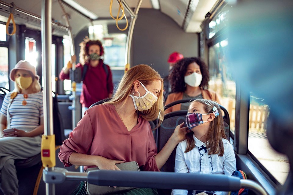 Masks on transit children kids - Getty Images