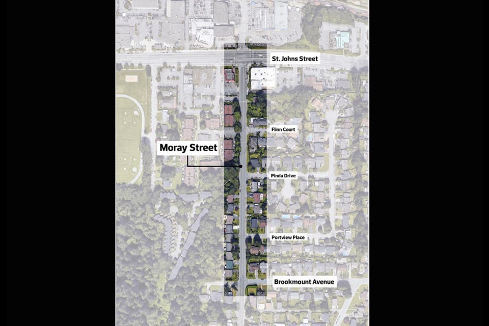 Moray Street is one of a few north-south routes that connects Port Moody and Coquitlam. A survey has been launched until Aug. 8, 2021, to see if there's a need for road safety upgrades.