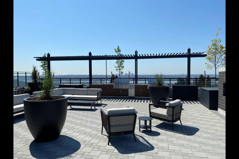The view from the outdoor patio at The Heights, by Beedie Living, on Austin Avenue in Coquitlam. Residents are moving in to the condo building this week, including residents of 12 new below market rental units operated by the non-profit VRS communities. | Diane Strandberg, Tri-City News