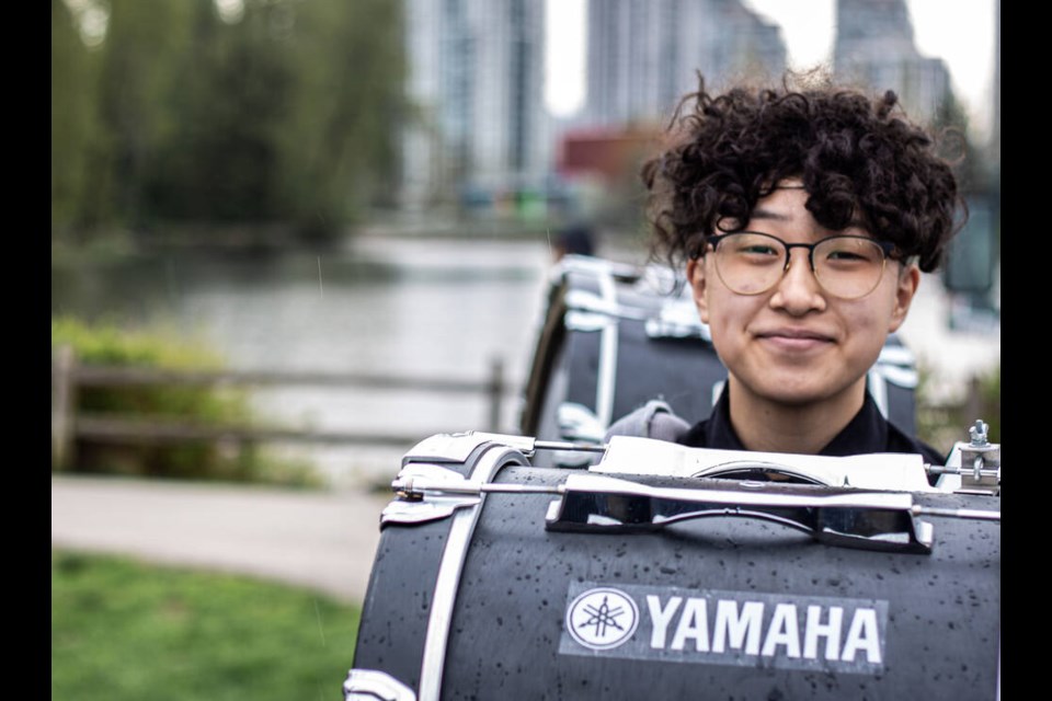 Sarina is a student at Port Moody Secondary School who is part of the school's new drumline, which recently took third place at a provincial competition. | Corey Smith photo  