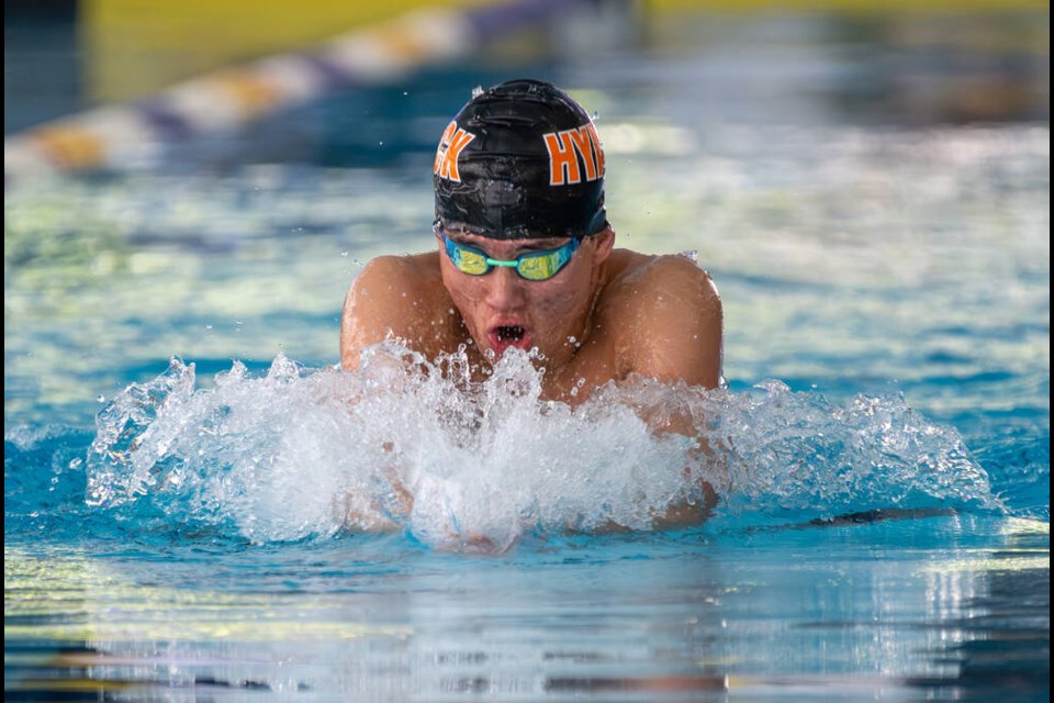 Coquitlam's Justin Jung, who competes for the Hyack Swim Club, won the men's 200m breastroke event at last weekend's 58th Mel Zajac Jr. international swim meet at UBC. The 16-year-old also set several personal bests. | Steve Ray Photo