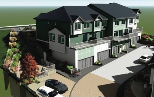 Noura Homes plans to build 16 townhomes over three buildings at 3469 Baycrest Ave. in Coquitlam. | Noura Homes via City of Coquitlam