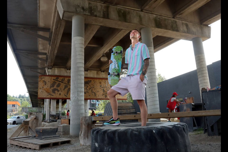 MARIO BARTEL/TRI-CITY NEWS Skateboarding pastor Dave Jonsson says the trials park underneath the Moody Street overpass in Port Moody would be a perfect location to build a sheltered skateboarding facility. 