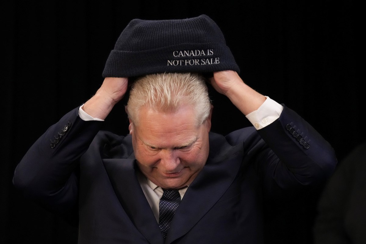 Doug Ford's PCs spent six figures on 'Canada Is Not For Sale' hats in election campaign