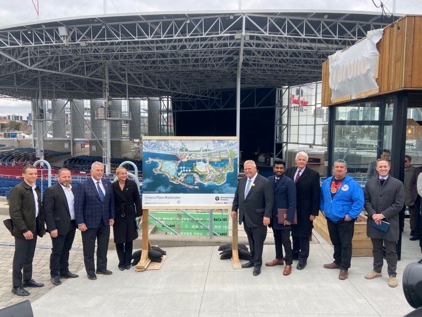 Premier Doug Ford and others from his government and its partners in redeveloping Ontario Place provided an update to their plans on Tuesday, April 18, 2023.