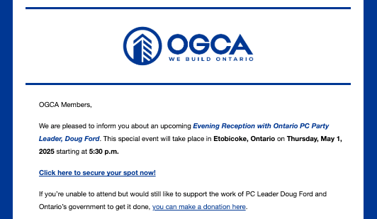 Contractor association touts $1,000/ticket ‘special event’ with Ford to members