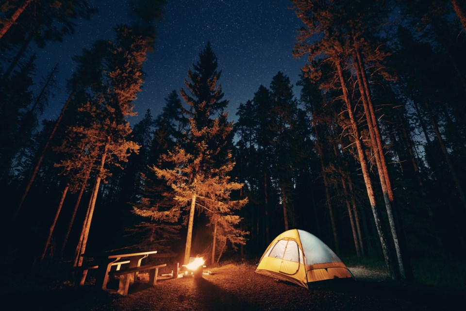 camping in forest GettyImages-589455644