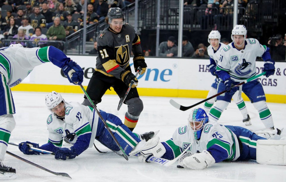 Canucks vs Golden Knights Jacob Markstrom Josh Leivo Max Pacioretty Troy Stecher 