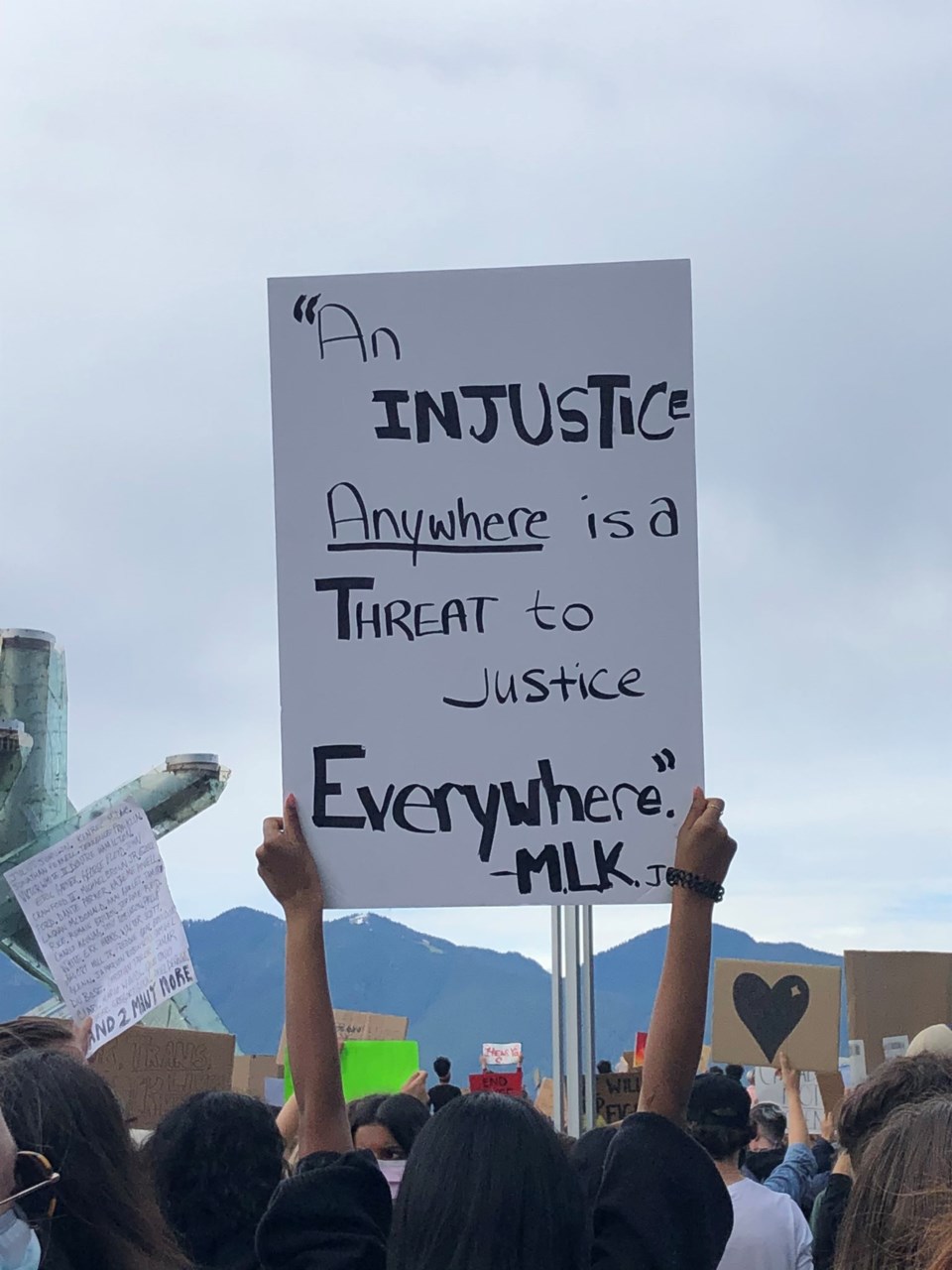 elana protest sign vancouver blm