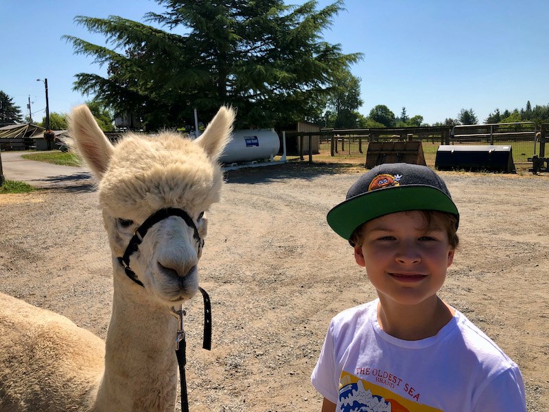 All smiles while exploring the farm