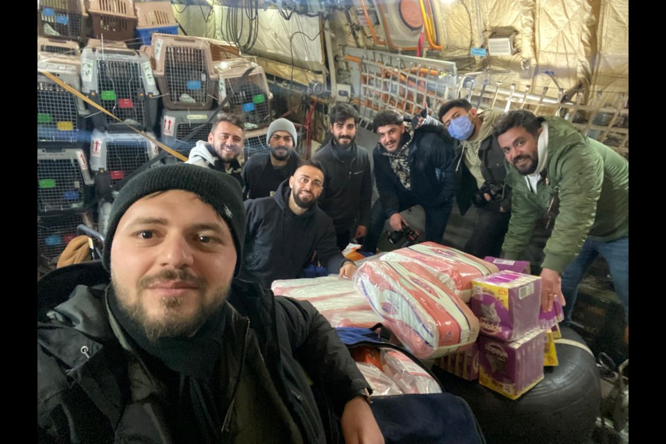 Crew in Turkey where veterinarians checked on the animals.