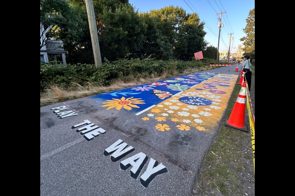 A huge new mural was created along the Arbutus Greenway by volunteers.
