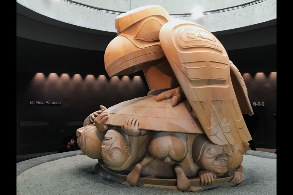 Bill Reid's "The Raven and the First Men" at UBC's Museum of Anthropology is one of the most famous pieces of art in Canada.