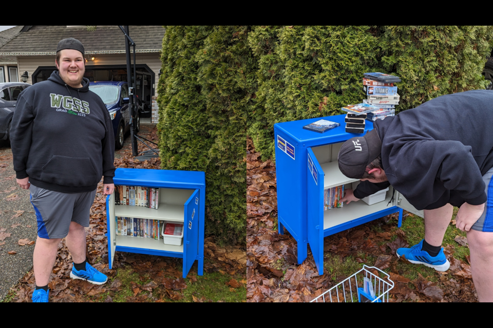 Matthew Reed with his brand new Free Blockbuster in Langley, B.C.