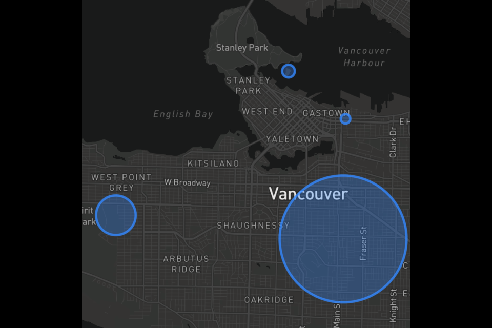 A map of where to listen to the stories.