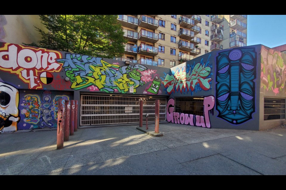 The first legal graffiti wall in Vancouver is located behind The Pendera building at 133 W Pender street.