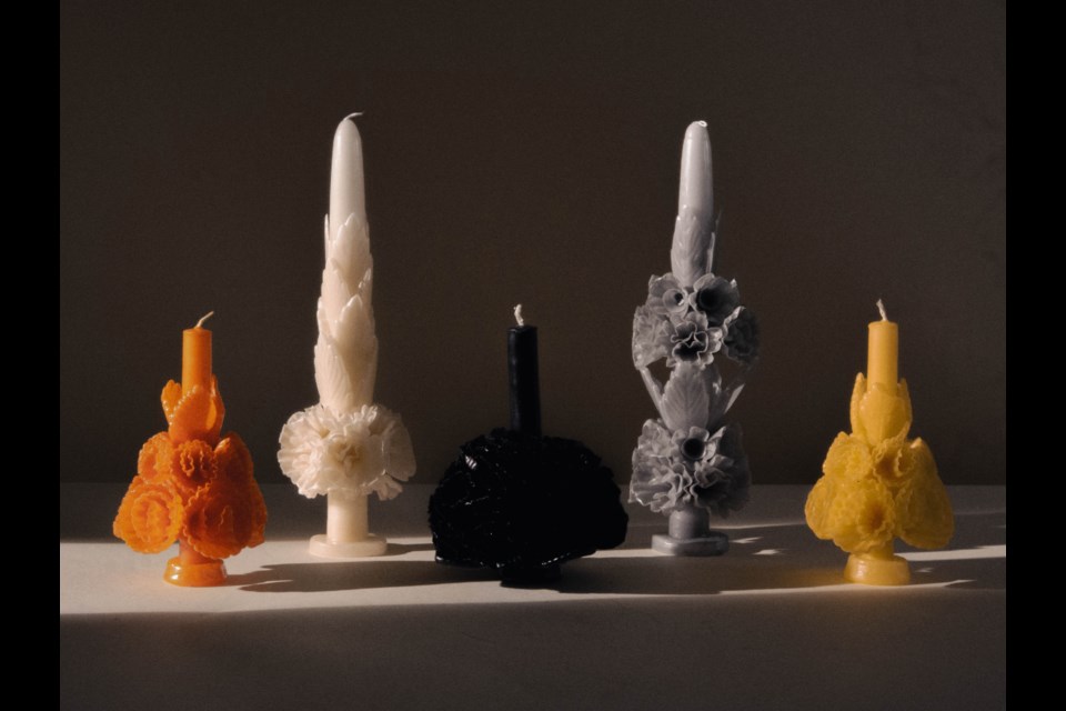 The 100 per cent beeswax candles consist of 1,000 individual hand-poured layers.