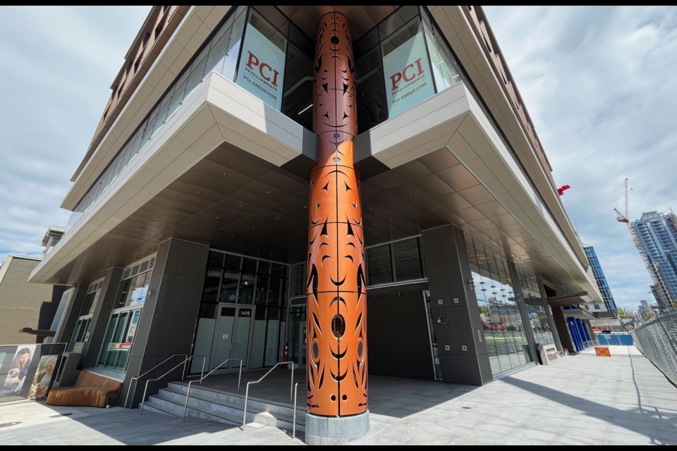 A large new piece of public art called "Sínulhḵay" now greets visitors to the city's downtown arriving via Granville Street.